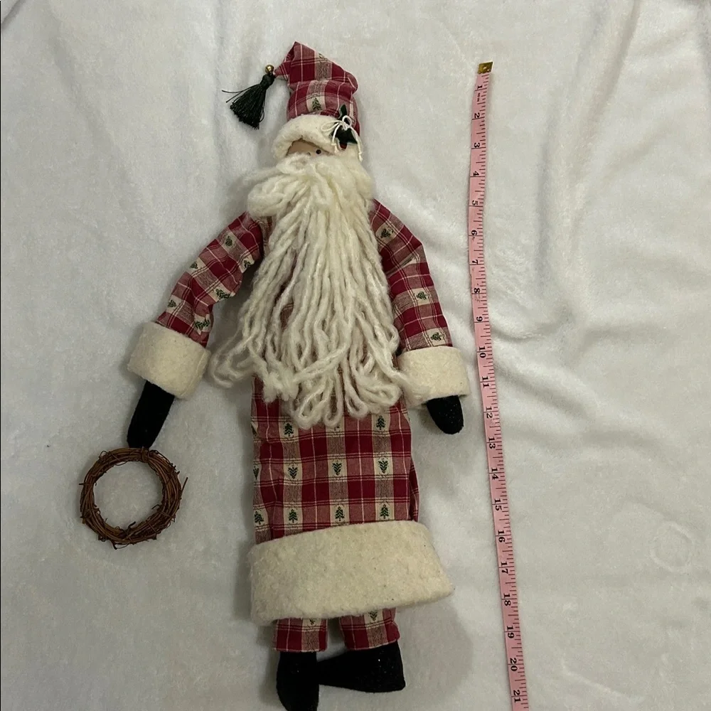 Plaid Santa Claus Holiday Decor